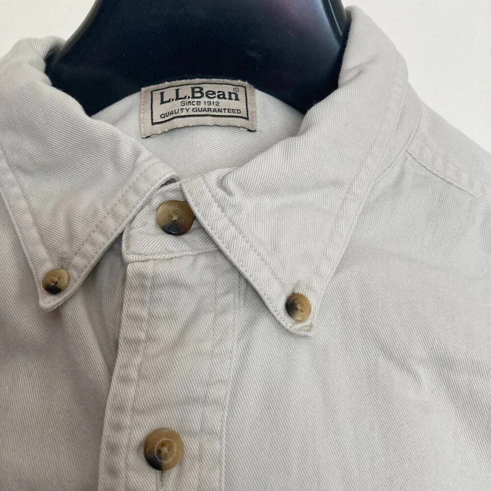 Men's L.L. Bean off-white Canvas Shirt - Picture 1 of 5